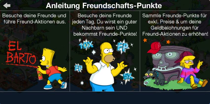Freundschaftspunkte Simpsons Tapped Out